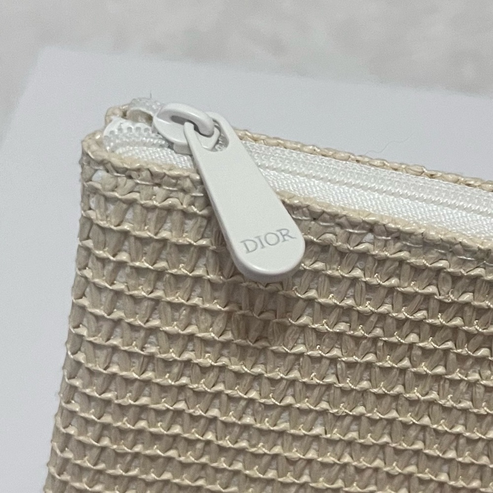 Dior Raffia Straw Makeup/Cosmetic Pouch Bag - Picture 7 of 11